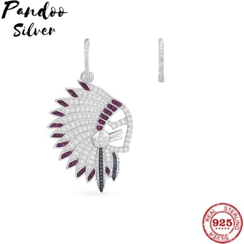 Fashion Charm Sterling Silver Original 1:1 Replica,Asymmetric Feather Headpiece Earrings Luxury Jewelry Gift For Female