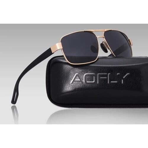 AOFLY DESIGN Polarized Men Sunglasses Metal frame TR90 temple Mens Sun Glasses Driving Square Shades Gafas de sol hombres UV400