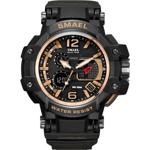 SMAEL 1509 Men Sports Watches Analog Digital Quartz Wristwatches 50M Waterproof S Shock Watch Male Clock relogios masculino 2020