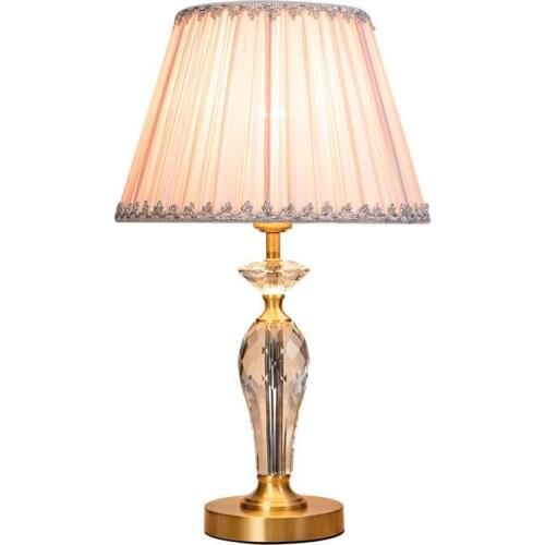 Table Lamp Bedroom Living Room Study Room Dinigroom Desk Lamp Home Indoor Crystal Cloth Fabric Luxury Wedding Bedside Lighting