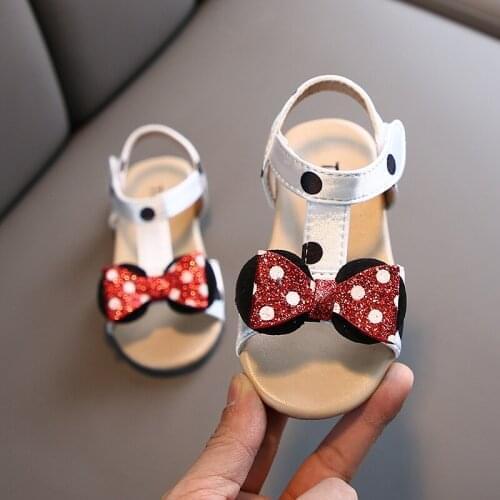 2021 New Kids fashion Comfortable Sandals girls Princess soft Non-slip Sandal Childrens cartoon bow sandals Size 21-30