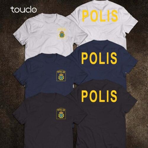 Fashion NEW Scandinavia Sweden Polis Police Department Service T-Shirt Tee shirt