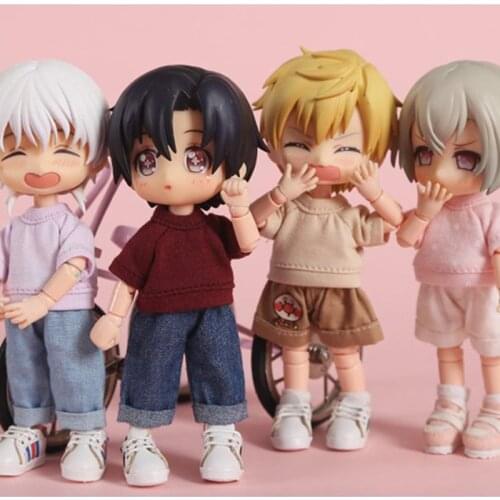 New Candy Colors Doll Clothes Short Sleeve Hoodie T-shirt for ob11,obitsu11,Molly, 1/12bjd doll clothes accessories for doll