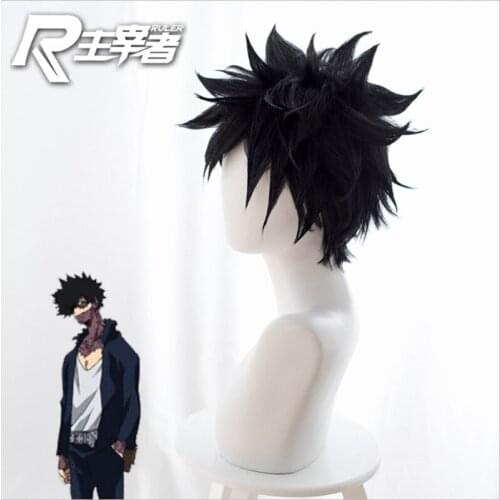 Anime My Hero Academia Cosplay Dabi Wig Costume Boku no Hero Academia Short Black Synthetic Hair Halloween Party Wigs