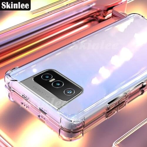 Skinlee For Asus Zenfone 7 Transparent Case Official Original Shockproof Clear Phone Cover For Zenfone 8 Flip Case