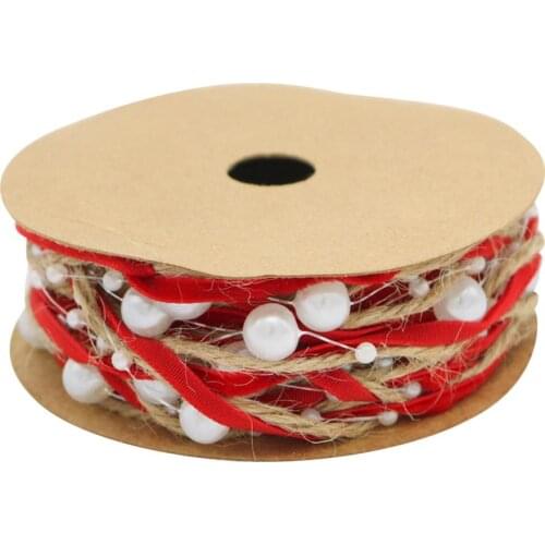 Christmas Tree DIY Party Bead Chain Red Ribbon Gift Wrapping Xmas Decoration Christmas Party Decoration DIY Material