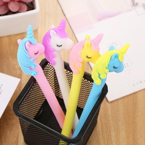 1pcs Unicorn Gel Pen 0.5mm Cute Pens Novelty Cute Kawaii Pen Student Stationery Signature Gel Pens Kawaii School Supplies