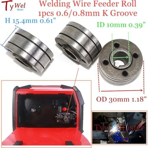 1pcs Welding Wire Feeding Roll Knurl K Groove 0.6mm 0.8mm 0.9mm 1.0mm Flux Cored Wire for MIG Welder Wire Feeder