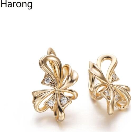 Classic Copper Zircon Flower Crystal Earrings Fashion Aesthetic Female Stud Earrings Wedding Party Quality Jewelry For Woman