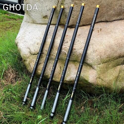 Stream Pole Super Light Hard Fishing Rod High Carbon Fiber Telescopic Handle 3.6M 4.5M 5.4M 6.3M 7.2M Travel Carp Rod
