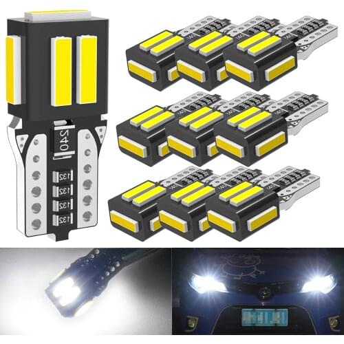 A Pack T10 W5W LED Wedge LED Bulb 194 168 2825 Car Parking Position Side Lamp License Number Plate Exterior Interior Light