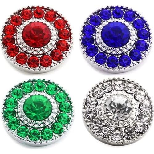 High quality 019 3D 18mm 20mm rhinestone metal snap button for Bracelet Necklace Jewelry For Women Fashion accessorie