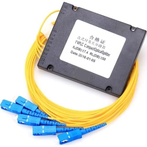 High Quality 1X4 SC /UPC Fiber Optic FTTH Splitter FBT Optical Coupler Singlemode simplex plc optical splitter free shipping