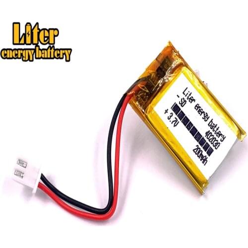 XH2.54 200mAh 402030 3.7V lithium polymer battery Rechargeable batteries