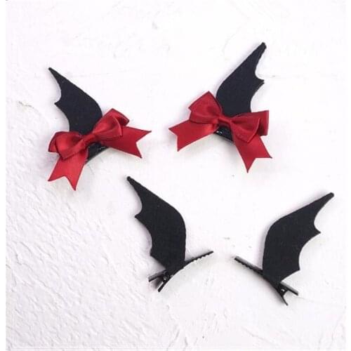 Cute Lolita hairpin Gothic Devil wing bow hairpin hair ornament Holloween cosplay hairwear B1357