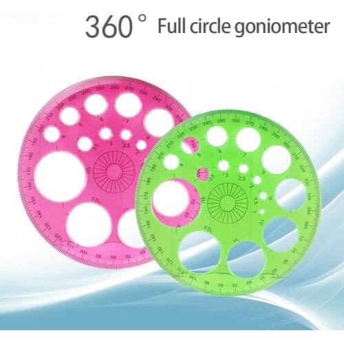 1PC 360 Degree Round Ruler Circle Goniometer Office School Drafting Template Protractor Drafting Supplies Random Color