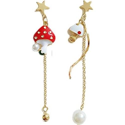10 pair /lot jewelry fashion jewelry metal star enamel mushroom earrings for women
