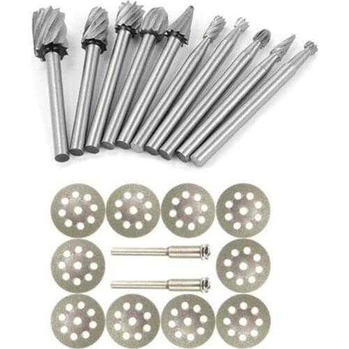 10 Pcs 3mm 1/8" Tungsten Carbide Metal Cutting CNC Carving Grinding Cutter Burr Set Rotary Cutter Files For Dremel Tool