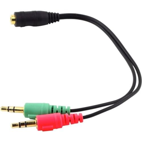 Earphone Audio Cable Adapter Extension Cable Cord Y Splitter for Phone PC MP3 MP4 NEW Female to Dual Male Universal 3.5mm 2 in 1