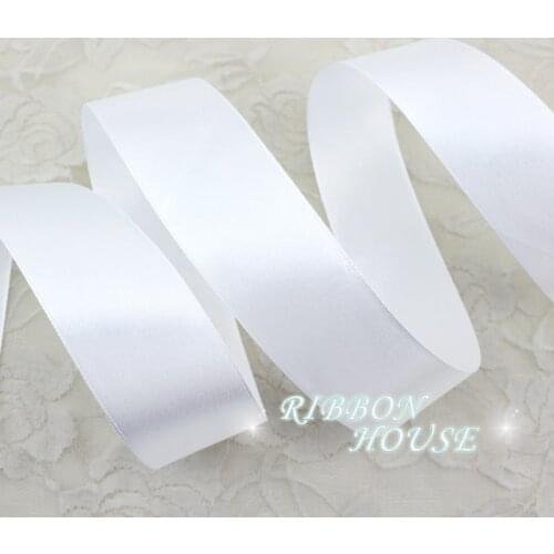 25 yards/roll) 1.5" 40mm White Webbing Decoration Ribbon Single Face Satin Ribbon Gift Christmas Ribbons