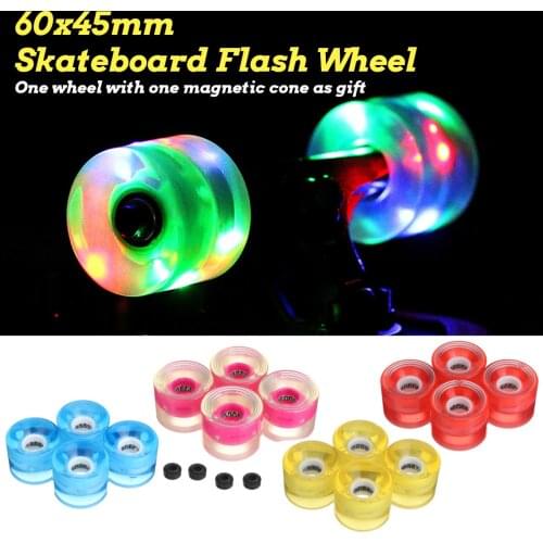 4pcs Skateboard Flash Roller Wheel Penny board LED Light Wheel DanceBoard 78A 60X45mm Longboard Double Rocker Flashing wheel