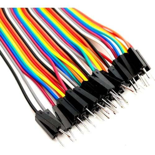 40 pcs in row 20cm 1pin 1p-1p 2.54mm male to male jumper wire connector Dupont cable for Arduino Nano Breadboard