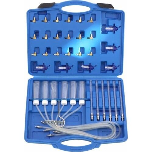 6 Cylinder crude oil Injector Flow Test Meter Adaptor Set Common Rail Tool Kit Fuel flow detection tool