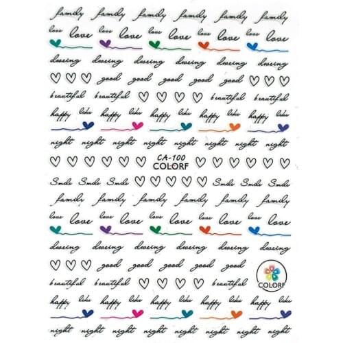 English Words, Alphabet, Letter, Series 3D Back glue Nail decal Nail sticker Nail decoration Nail art Nail tool Nail ornament