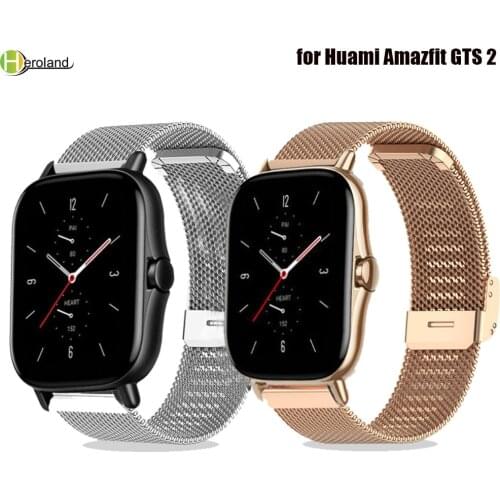 Stainless Steel Milanese Wristband Bracelet For Huami Amazfit GTS 2 / GTR 2 band 20 /22mm strap For Samsung Galaxy 42mm 46mm