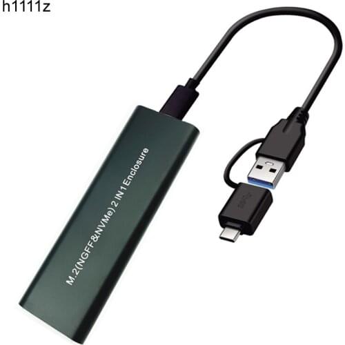 M.2 NVME SSD to USB 3.1 Case, 10Gbps Dual Protocol M2 NVMe Box, PCIe NGFF SATA M2 NVMe Enclosure Adapter with OTG for M.2 SSD