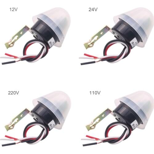 Photosensitive Adjustable Street Light Switch Light Sensor Switch Voltage 12V 24V 110V220V 10A