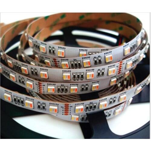 5m 12mm PCB 5M 5in1 RGB+CCT LED Strip 5050 60leds/m 5 Colors in 1 chip CW+RGB+WW RGBW RGBWW flexible Led Tape Light 12V 24V