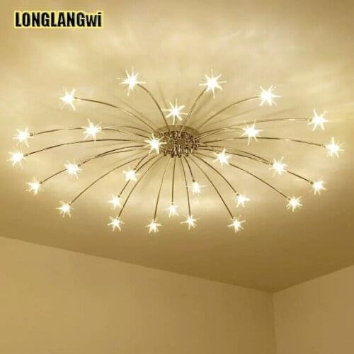 European Living Room Crystal Chandeliers Lamp Luxury Romantic LED Chip Lighting Contracted Sweet Bedroom Star Indoor Chandelier