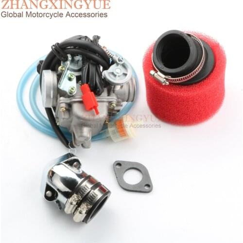 PD24J carburetor & 42mm high performance air filter & modified manifold for GY6 125cc 150cc 152QMI 157QMJ ATV Scooter