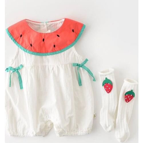 Summer New Baby Girls Watermelon Pattern Bodysuit