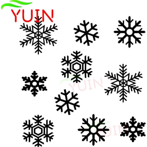 Cute Winter Snowflake Set Car Sticker Cartoon Fashion PVC Body Bumper Trunk Decoration High Quality Waterproof Sunscreen Decals
