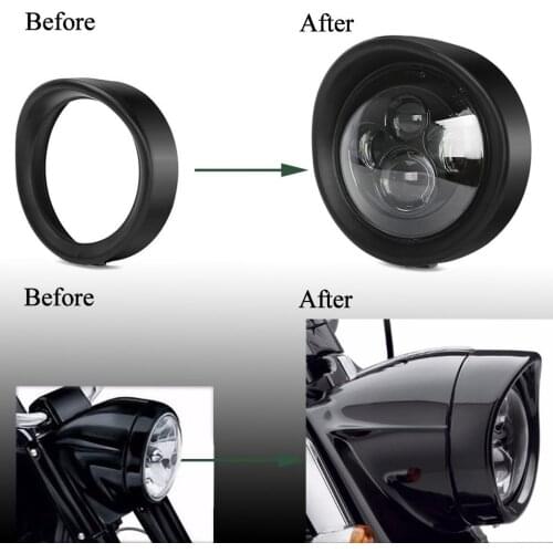 Motorcycle Front Lamp 7+4.5 Inch Visor Headlight Trim Beauty Ring Motorbike Accessories HeadLamp For Harley Touring Softail