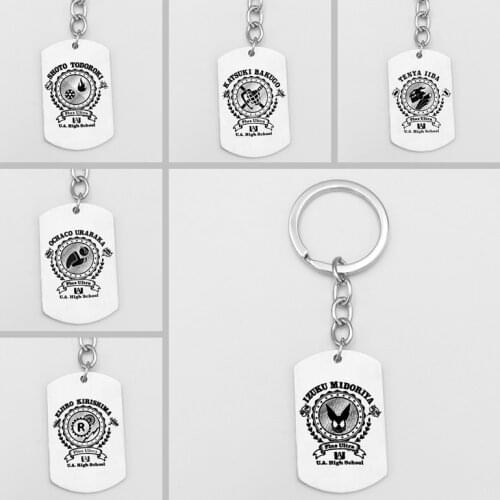 My Hero Academy Keychain Cute Comic Keyring Anime acrylic Key Chain Cartoon Accessories Metal military keychain