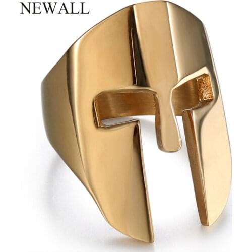 Men Ring Vintage Mask 316 Stainless Steel High Quality Gold Ring Warrior Metal Classic Helmet Thumb Jewelry Accessory