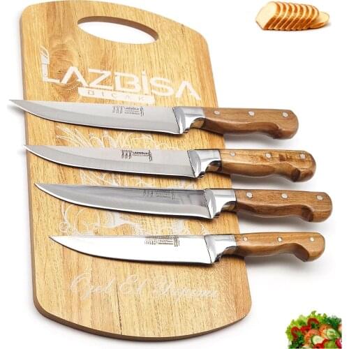 Knife Chef Knife Set of 5 Kitchen Cutting Board Meat Bread Vegetable Fruit Knife