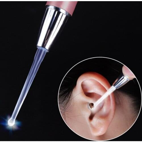 New Spoon Flash Light Ear Wax Curette Picker Visual Children Earpick Eer Wax Dig Remover Ear NoseBaby Ear Cleaner