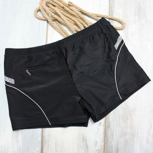 Swimwear Black Zipper Men Tribal Swimming Boxer Shorts Swimsuits Trunks Pants Style Trendy Swim Short