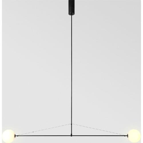 Nordic Minimalist Design Bedroom Bedside Chandelier Post Modern Style Restaurant Bar Geometric Glass Ball Light Fixtures