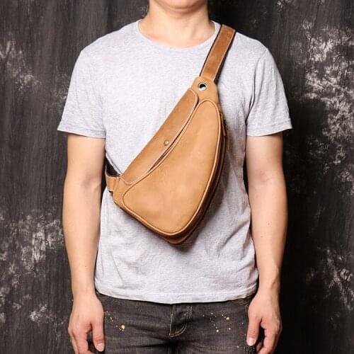 Top Quality Genuine Leather Men Messenger Bag Casual Crossbody Bag Fashion Mens Handbag Men Chest Bag Male Shoulder Bag