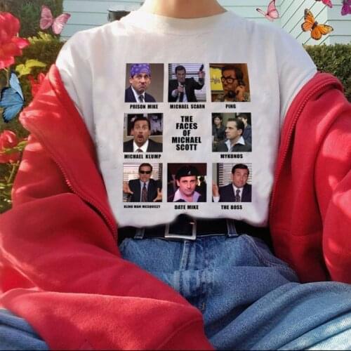 Sunfiz Men Faces Casual Tshirt White Cartoon Funny Girl Printed Streetwear Female Tops Tee Short Sleeve Fashion T Shirt Hip Hop