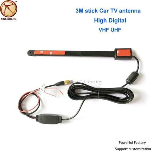 Outdoor Waterproof HDTV VHF UHF 3M stick Car TV antenna with Amplifier
