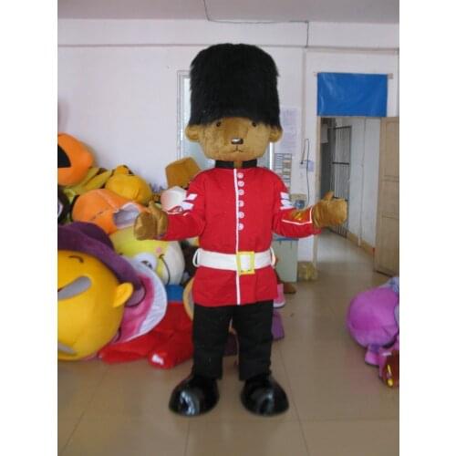 High quality Real Pictures Fashionable High Quality Deluxe Cavalry Bear Mascot Costume Halloween Free Shipping