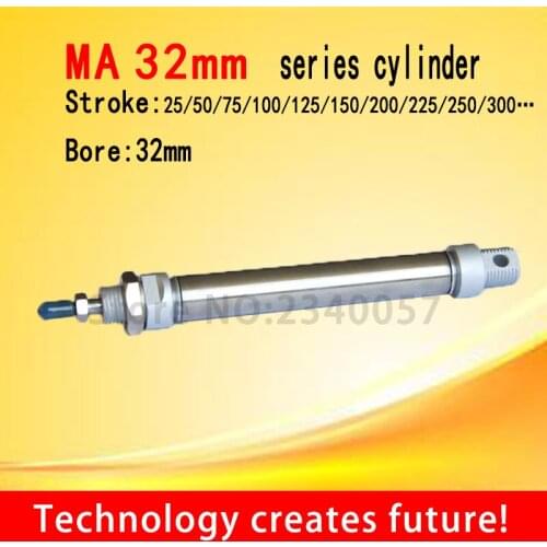 High quality MA stainless steel mini cylinder MA32x25/50/75/100/125/150/175/200/225/250/300 Bore32mm