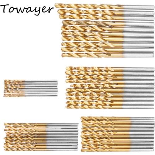 50Pcs HSS High Speed Steel Drill Bits Set Titanium Coated Drill Bits Tool High Quality Power Hand Tools 1/1.5/2/2.5/3mm