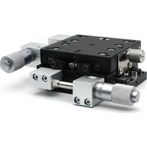 XY Axis 60*60mm Manual Displacement Platform Linear Stage Sliding Table XY60-LM/XY60-CM/ XY60-RM Cross Rail